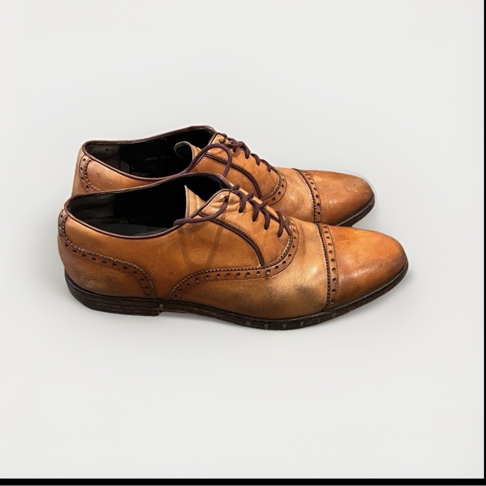 Cole Haan Wayne Cap Toe Oxford Shoes – Brown Leather, Size 10 - Picture 2 of 15